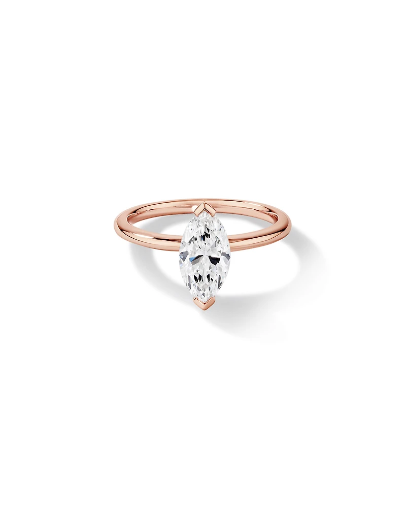 1.25 Carat TW Marquise Laboratory-Grown Diamond Solitaire Engagement Ring in 14kt Rose Gold