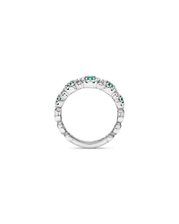 Bubble Ring with Emerald & 0.50 Carat TW of Diamonds in 14kt White Gold