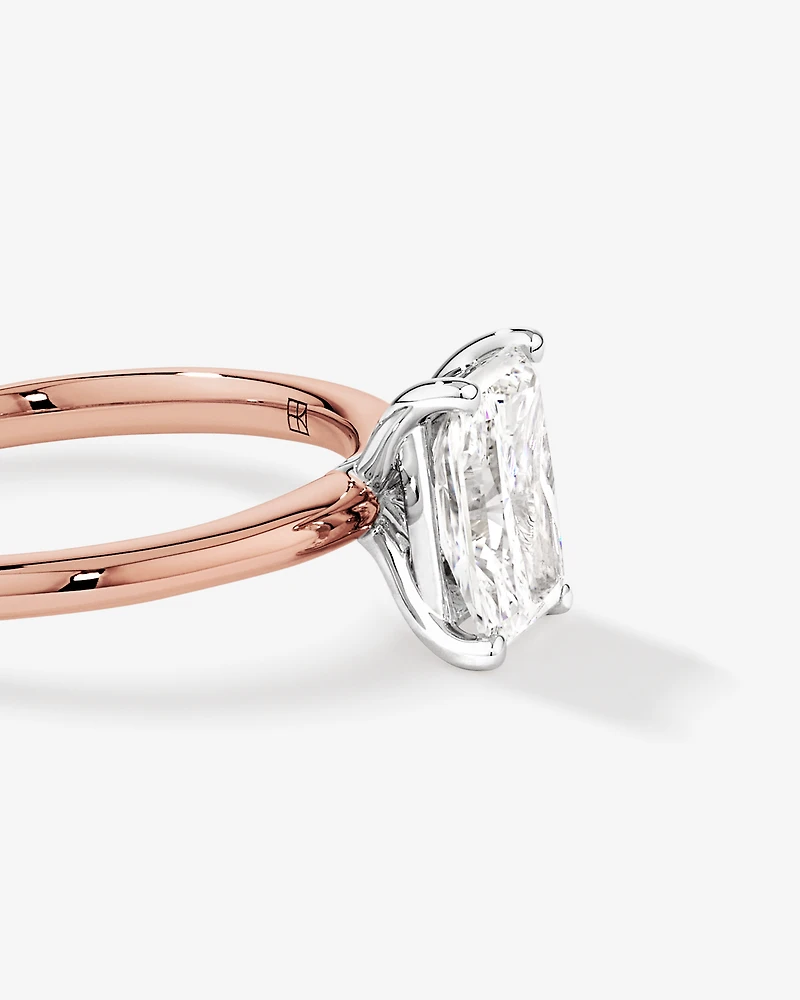 1.25 Carat TW Radiant Laboratory-Grown Diamond Solitaire Engagement Ring 14kt Rose and White Gold