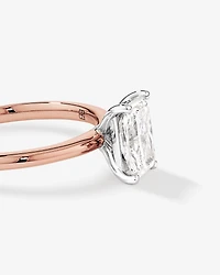 1.25 Carat TW Radiant Laboratory-Grown Diamond Solitaire Engagement Ring 14kt Rose and White Gold