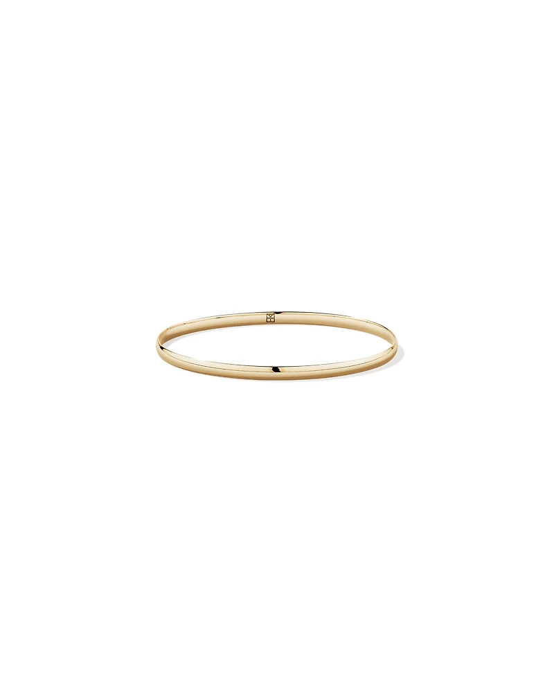 65mm (2.5") 3.8mm Width Solid Oval Bangle in 10kt Yellow Gold