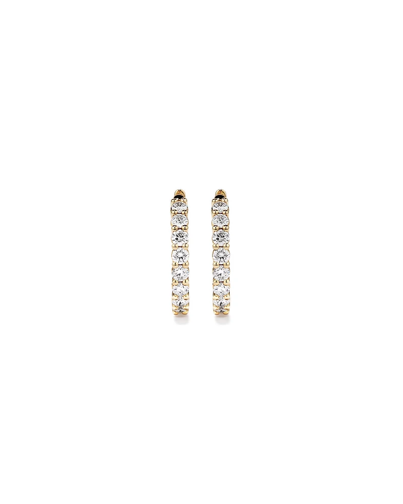 1.00 Carat TW Laboratory-Grown Diamond Hoop Huggie Earrings in 10kt Yellow Gold