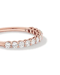 0.60 Carat TW Claw Set Round Brilliant Laboratory-Grown Diamond Wedding Ring in 14kt Rose Gold