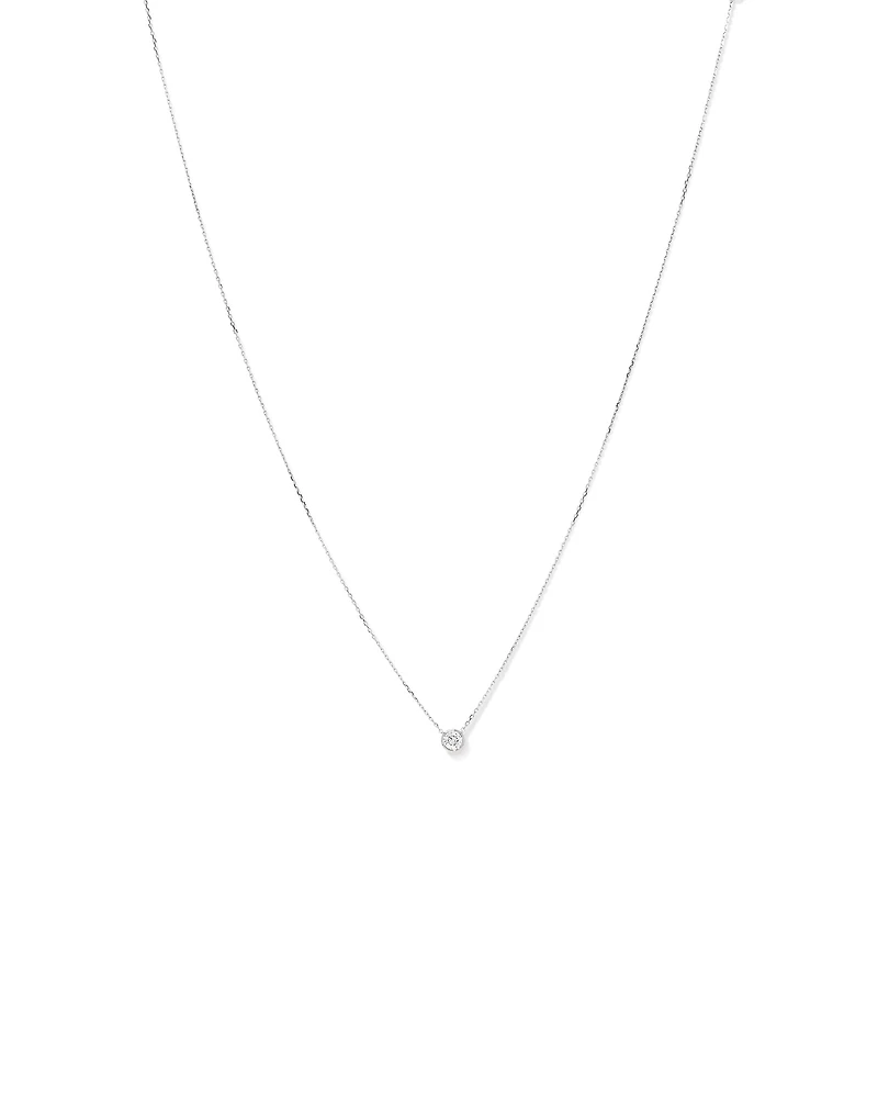 0.25 Carat TW Round Brilliant Diamond Bezel Set Pendant in 18kt Gold