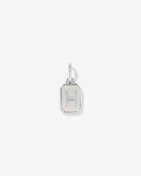 Letter H Mother of Pearl Initial Pendant in Sterling Silver