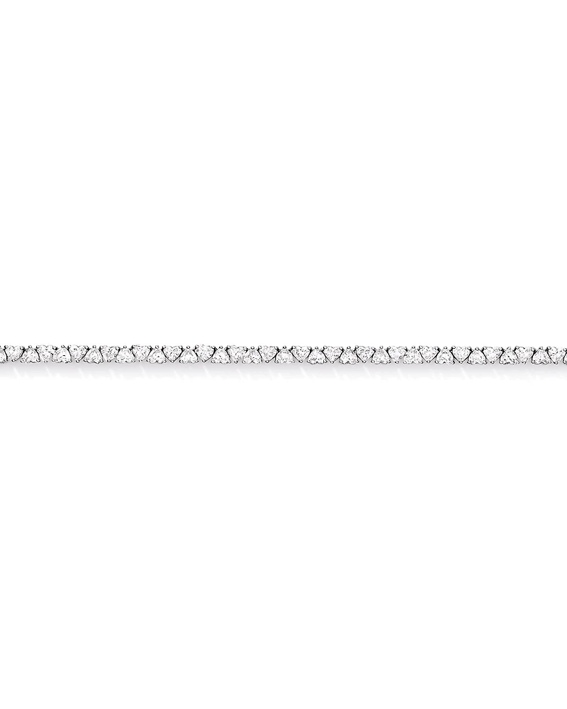 10.00 Carat TW Laboratory-Grown Diamond Heart Tennis Necklace in 10kt White Gold
