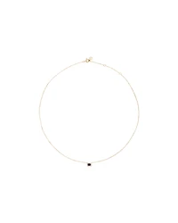 Collier Halo en Pierre Précieuse Saphir Bleu Taille Émeraude et 0,05 Carat TW Diamant en Or Jaune 10 kt