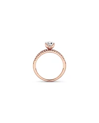 2.21 Carat TW Oval and Baguette Laboratory-Grown Side Accent Diamond Ring 14kt Rose Gold