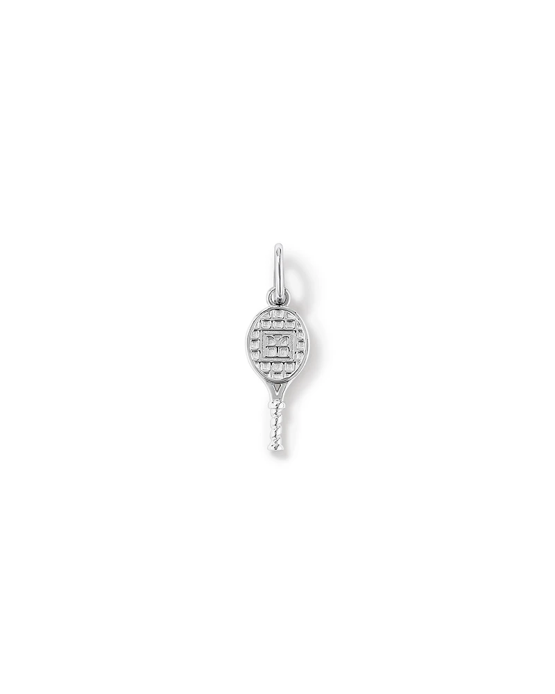 Diamond Accent Tennis Racquet Pendant in Sterling Silver