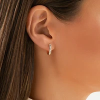 Anneaux courts en or rose 10 K à diamants totalisant 0,25 ct