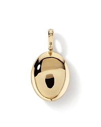 Blue Created Sapphire Gemstone and Diamond Halo Filigree Oval Enhancer Pendant in 10kt Yellow Gold