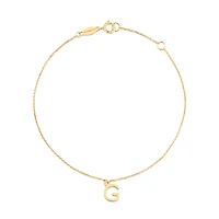 19cm (7.5") Initial Bracelet in 10kt Yellow Gold