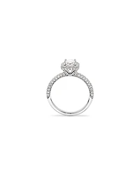 1.65 Carat TW Emerald Cut Diamond Pave Halo Engagement Ring in Platinum