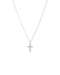 Cubic Zirconia Cross Pendant Necklace in Sterling Silver