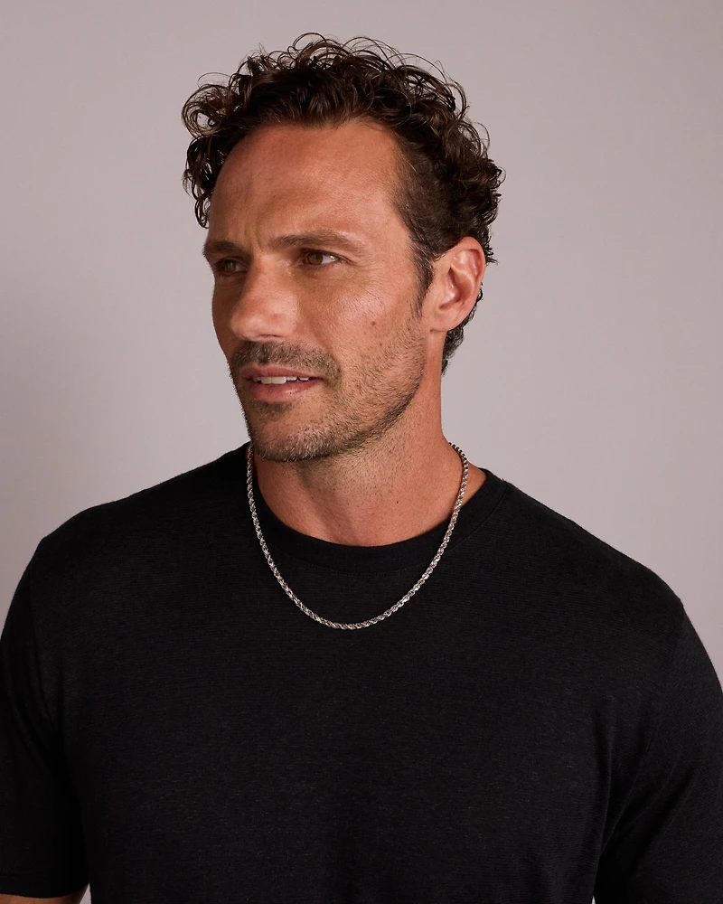 Chaîne torsadée de 55 cm (21,6 po) en argent sterling