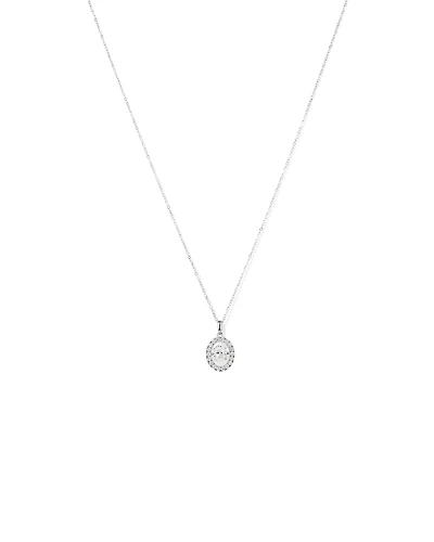 Lume Lab Oval Pendant with 1.00 Carat TW of Laboratory-Grown Diamond in 10kt White Gold