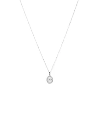 Lume Lab Oval Pendant with 1.00 Carat TW of Laboratory-Grown Diamond in 10kt White Gold