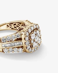 Bague de fiançailles avec 1,50 carat TW de diamants en or jaune 14kt