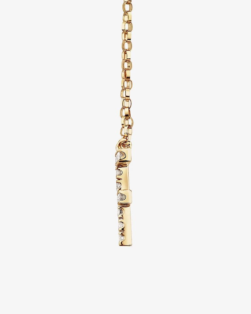 "F" Initial Necklace with 0.10 Carat TW of Diamonds in 10kt Yellow Gold