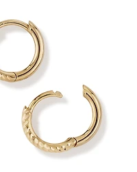 9mm Diamond Cut Huggie Hoop Earrings in 10kt Yellow Gold
