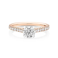 Engagement Ring with 1 1/4 Carat TW of Diamonds in 14kt Rose/White Gold