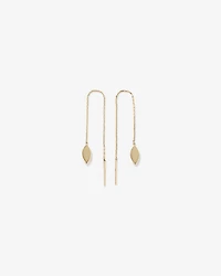 Marquise Disc Threader Earrings in 10kt Yellow Gold