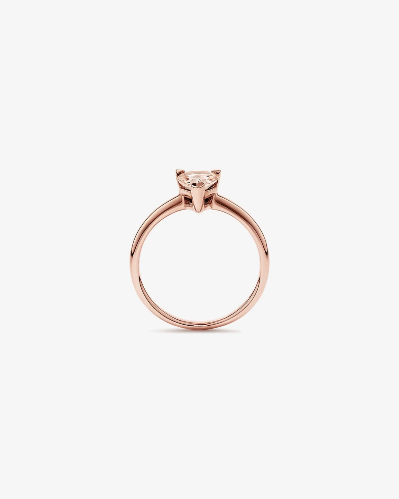 Solitaire Ring with Morganite in 10kt Rose Gold