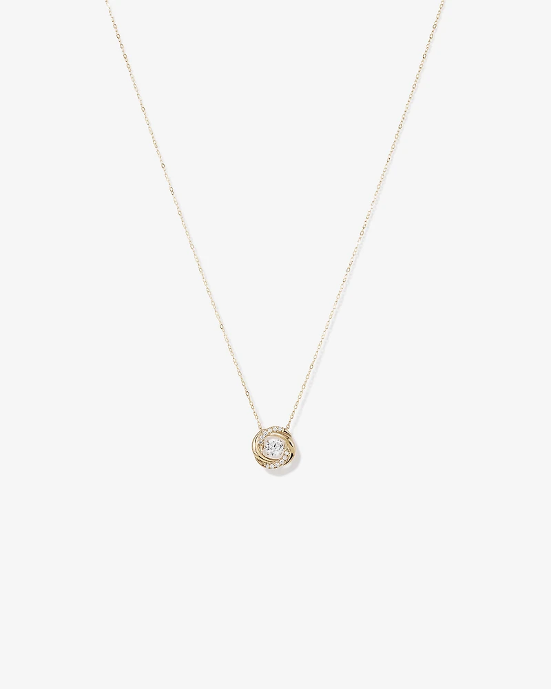 Lume Lab Swirl Pendant with 0.60 Carat TW of Laboratory-Grown Diamonds in 10kt Yellow Gold