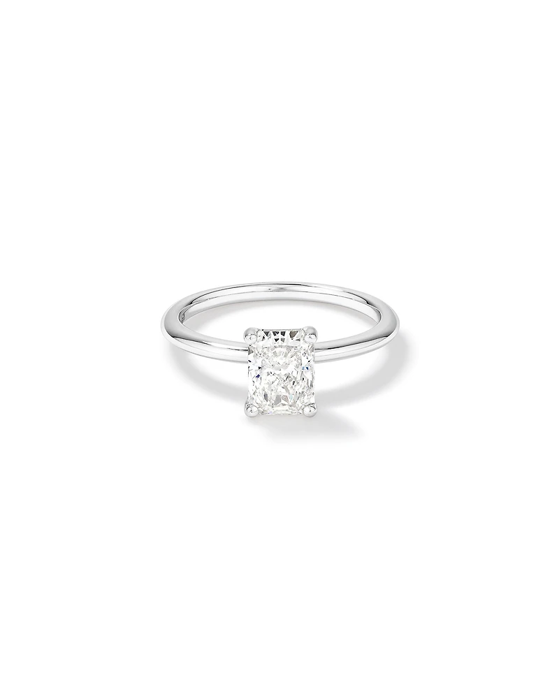 1.25 Carat TW Radiant Laboratory-Grown Diamond Solitaire Engagement Ring 14kt White Gold
