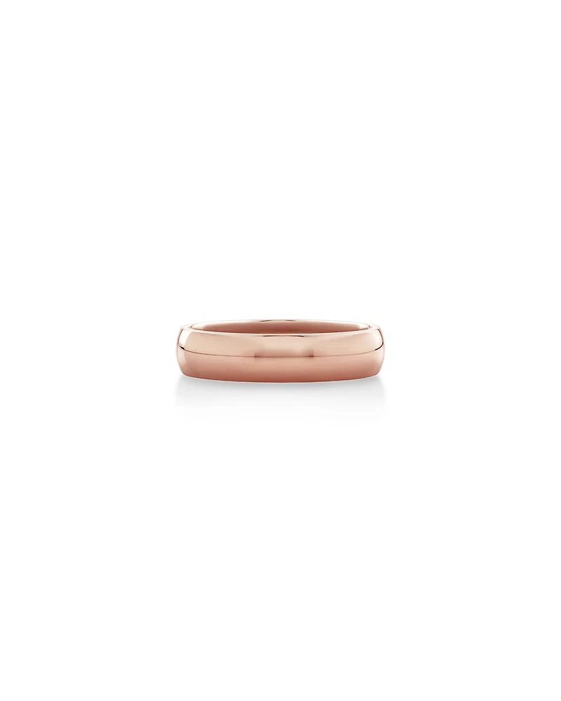 5mm High Domed Wedding Band in 10kt Rose Gold