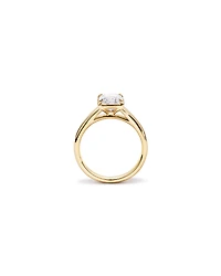 Bague de fiançailles en or jaune 14 carats diamant à coussin allongé cultivé laboratoire 2,00