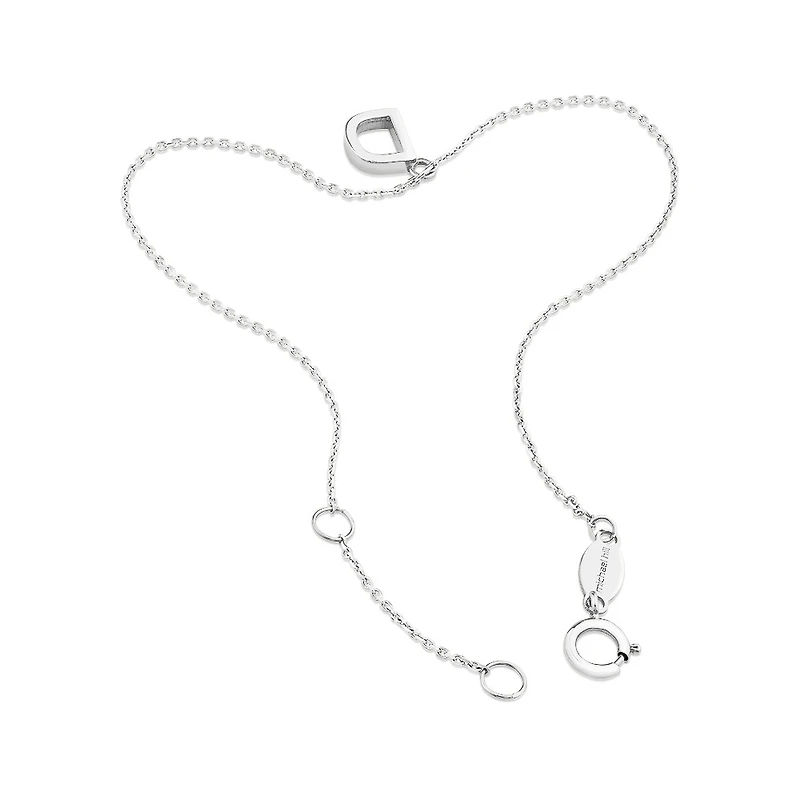 19cm (7.5") D Initial Bracelet in Sterling Silver
