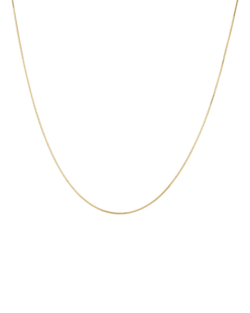 45cm (18") 0.66mm Width Box Chain in 18kt Yellow Gold