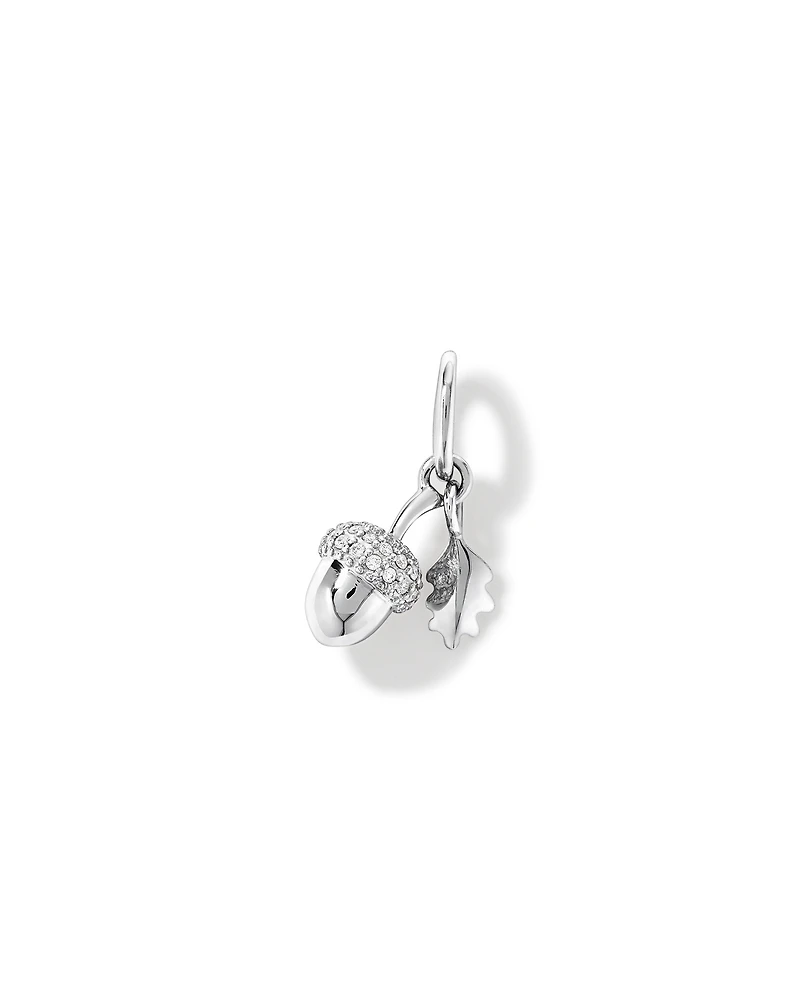 Canadian Acorn Diamond Pendant in Sterling Silver