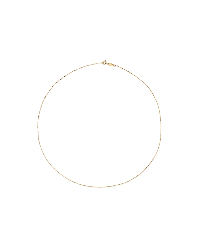 50cm (20") 1mm Width Singapore Chain in 10kt Yellow Gold