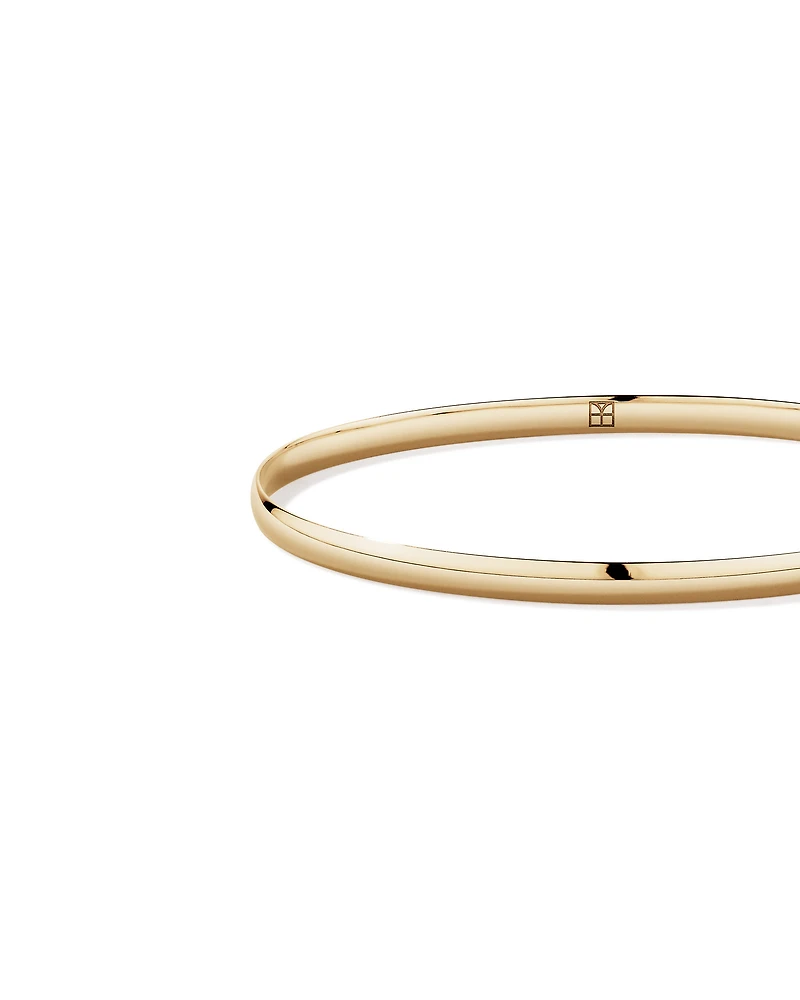 65mm (2.5") 3.8mm Width Solid Oval Bangle in 10kt Yellow Gold