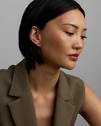 Stud Earrings with London Blue Topaz in 10kt Yellow Gold