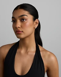 15mm Cubic Zirconia Huggie Hoop Earrings in Sterling Silver