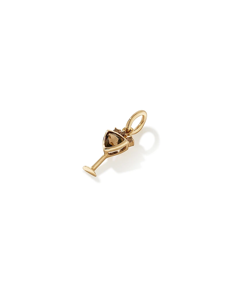 Smokey Quartz Espresso Martini Cocktail Pendant in 18 Karat Gold Vermeil