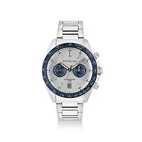 Two-Tone Men's Chronograph Watch in Blue Tone Stainless Steel