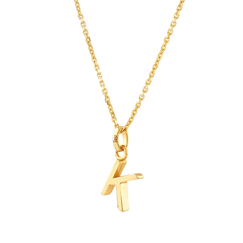 Pendentif « K » en or jaune 10 K