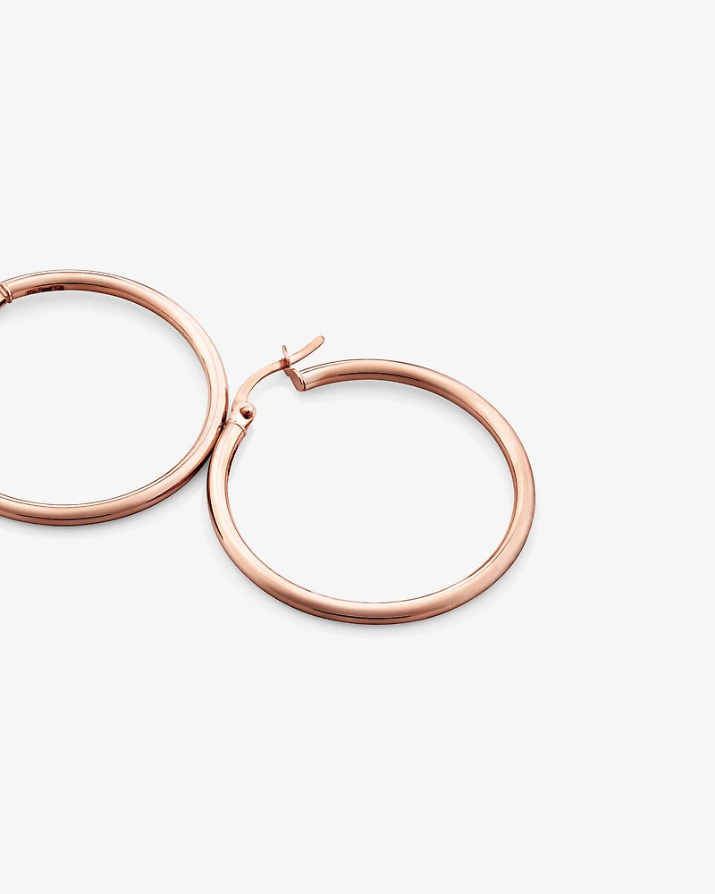 25mm Round Hoop Earrings 10kt Yellow Gold
