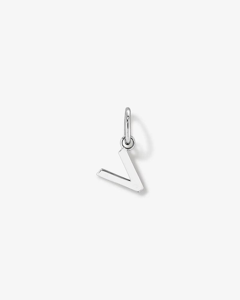 Letter V Initial Pendant in Sterling Silver