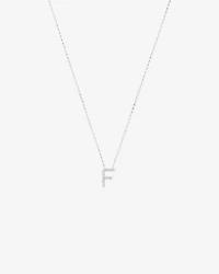 F Initial Necklace with 0.10 Carat TW of Diamonds in 10kt White Gold