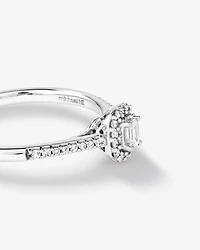 Halo Engagement Ring with .20TW of Diamonds in 10k White Gold