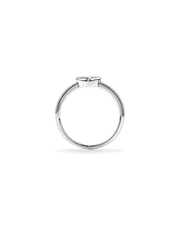 Marquise Cut White Created Sapphire East-to-West Set Bezel Ring 10kt Gold