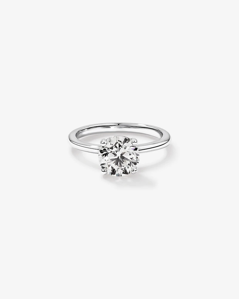 Bague Solitaire avec Diamant Rond Brillant de 1,50 Carat TW en Or Blanc 18 kt