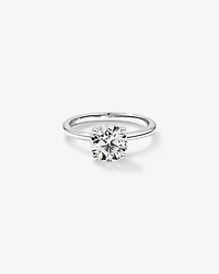 Bague Solitaire avec Diamant Rond Brillant de 1,50 Carat TW en Or Blanc 18 kt