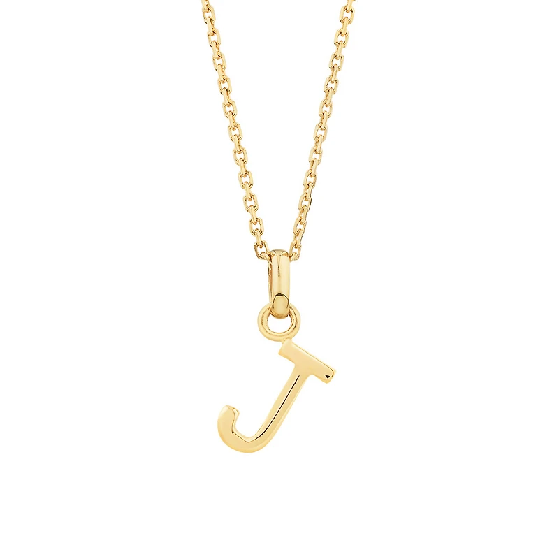 Pendentif « J » en or jaune 10 K