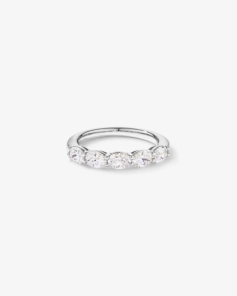 1.25 Carat TW East-West Oval Laboratory-Grown Diamond Wedding Ring 14kt Gold